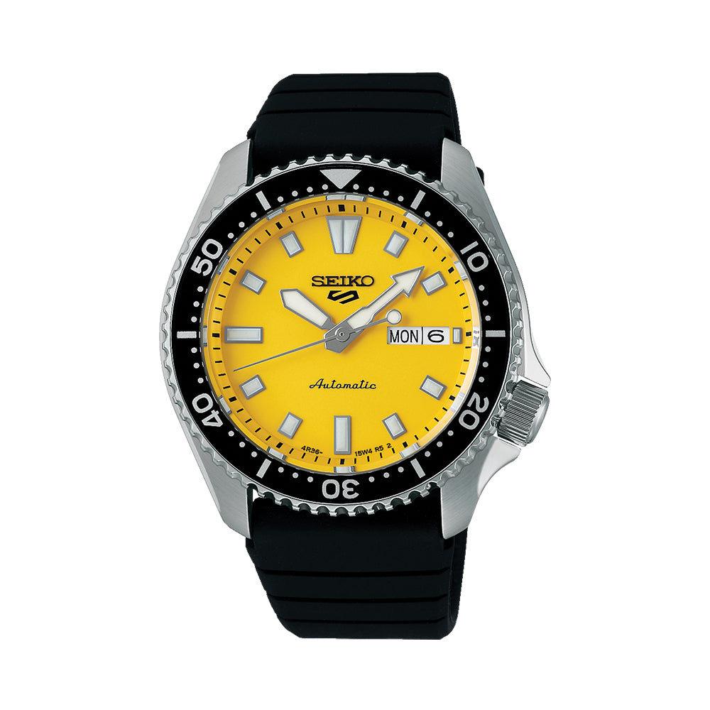 Seiko 5 SKX 42.5mm - Yellow on Rubber Strap